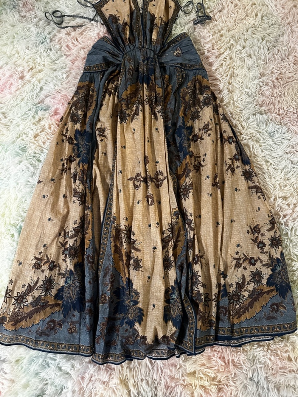 New Zimmermann Ascension Plunge Halter Printed Maxi Dress Multi Floral Size 0 - Picture 4 of 13